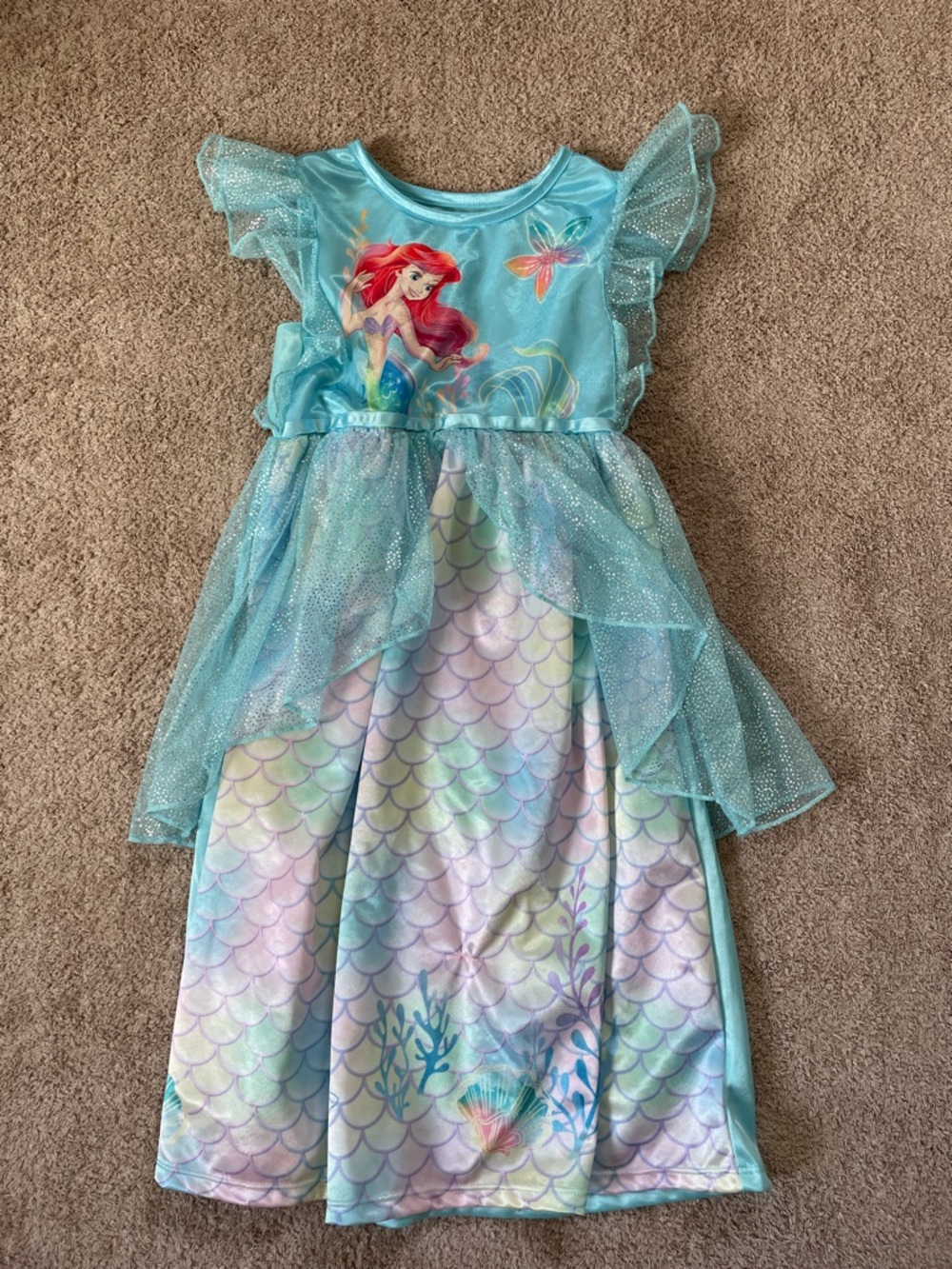 Disney Princess Ariel Aqua Shimmer Dress
